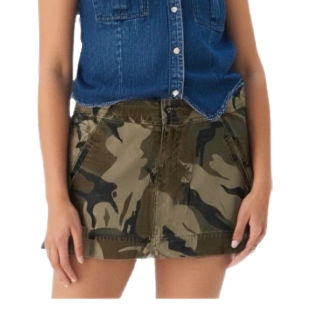 Mossimo Denim Vintage Camouflage Low Rise Grunge Mini Size Small